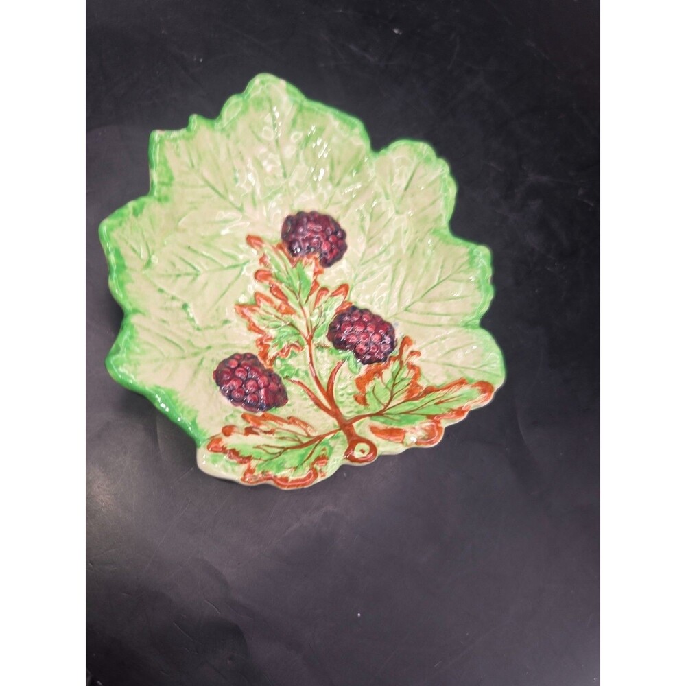 Vintage Brentleigh Ware England Small Butter Jam Dish Embossed Blackberry Design